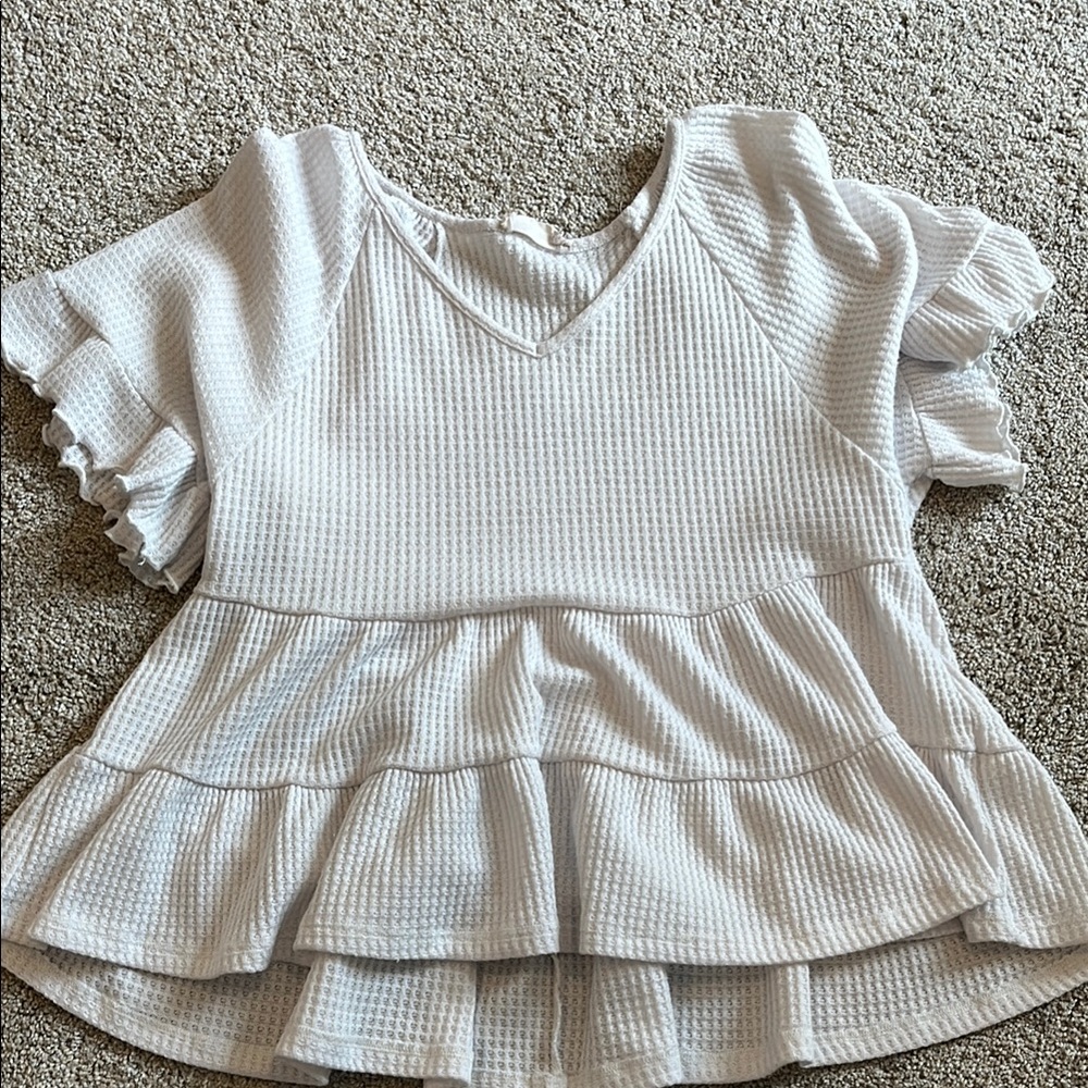 White Ruffled Top